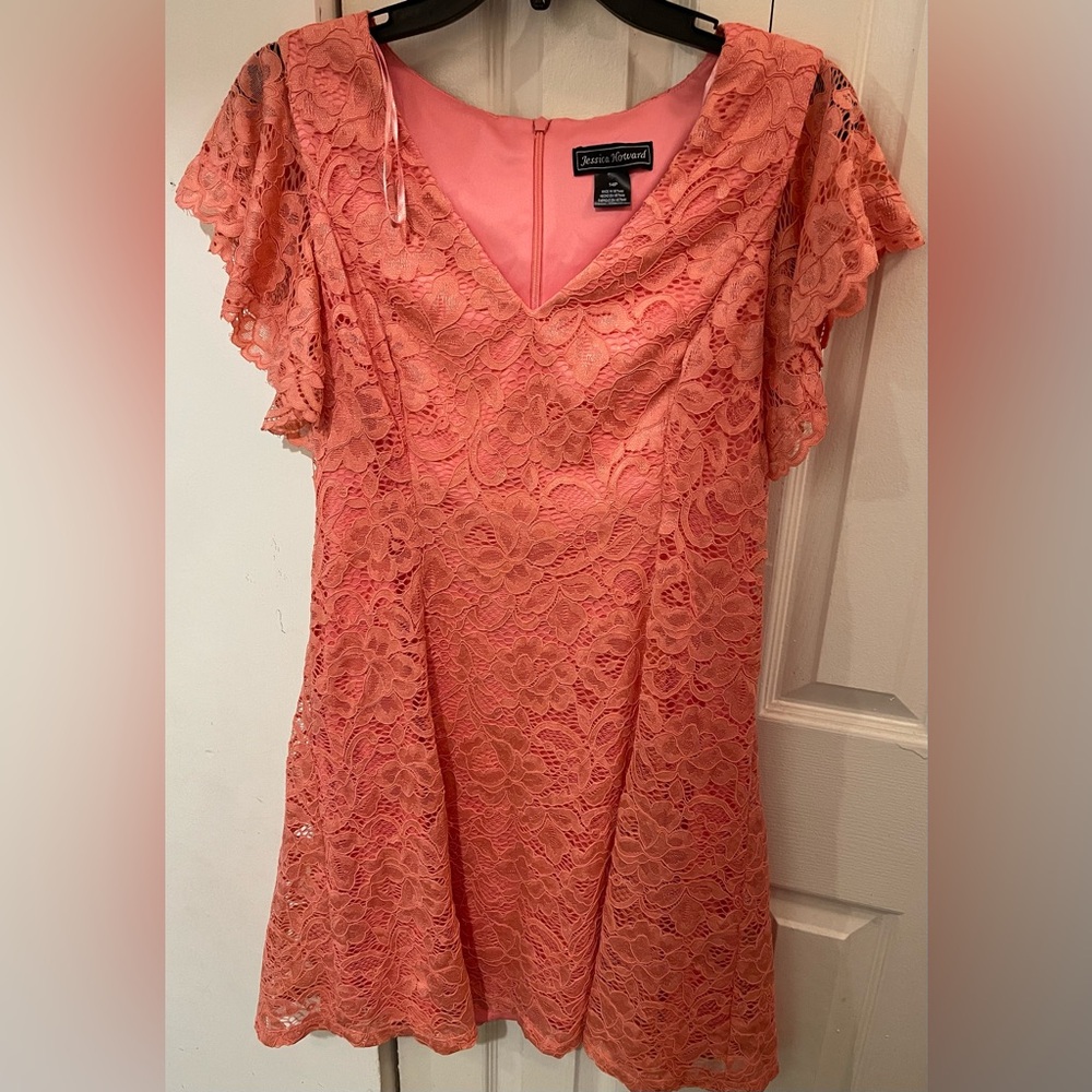 Jessica Howard Coral Lace Dress